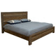 Pola Queen Bed, Low Profile Footboard, Gray, Brown Solid Pine Wood