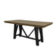 Pola Dining Table Dual Tone Gray and Brown Solid Pine Wood 79 Inch BM332051