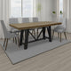 Pola Dining Table, Dual Tone Gray and Brown Solid Pine Wood, 79 Inch
