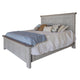 Feya Queen Size Bed Farmhouse Rustic Ivory and Gray Solid Pine Wood
