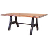 Umey Dining Table Brown Solid Mango Wood Industrial Metal 79 Inch BM332059