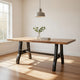 Umey Dining Table, Brown Solid Mango Wood, Industrial Metal, 79 Inch