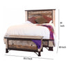 Fena California King Bed Iron Nailhead Details Multicolor Pine Wood