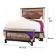 Fena California King Bed Iron Nailhead Details Multicolor Pine Wood