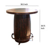 Fena Bar Height Bistro Table Barrel Design Brown Solid Wood 30 Inch BM332064