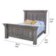 Siya Queen Size Bed Rustic Farmhouse Distressed Gray Solid Pine Wood