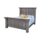 Siya King Size Bed Rustic Farmhouse Distressed Gray Solid Pine Wood