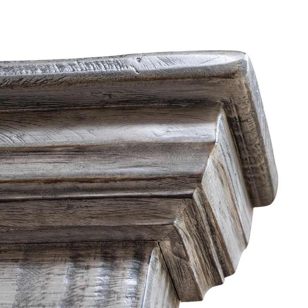 Siya King Size Bed Rustic Farmhouse Distressed Gray Solid Pine Wood