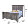 Siya King Size Bed Rustic Farmhouse Distressed Gray Solid Pine Wood