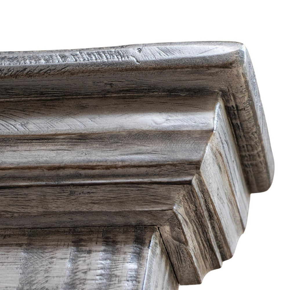 Siya California King Bed Farmhouse Distressed Gray Solid Pine Wood
