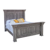 Siya California King Bed, Farmhouse Distressed Gray Solid Pine Wood