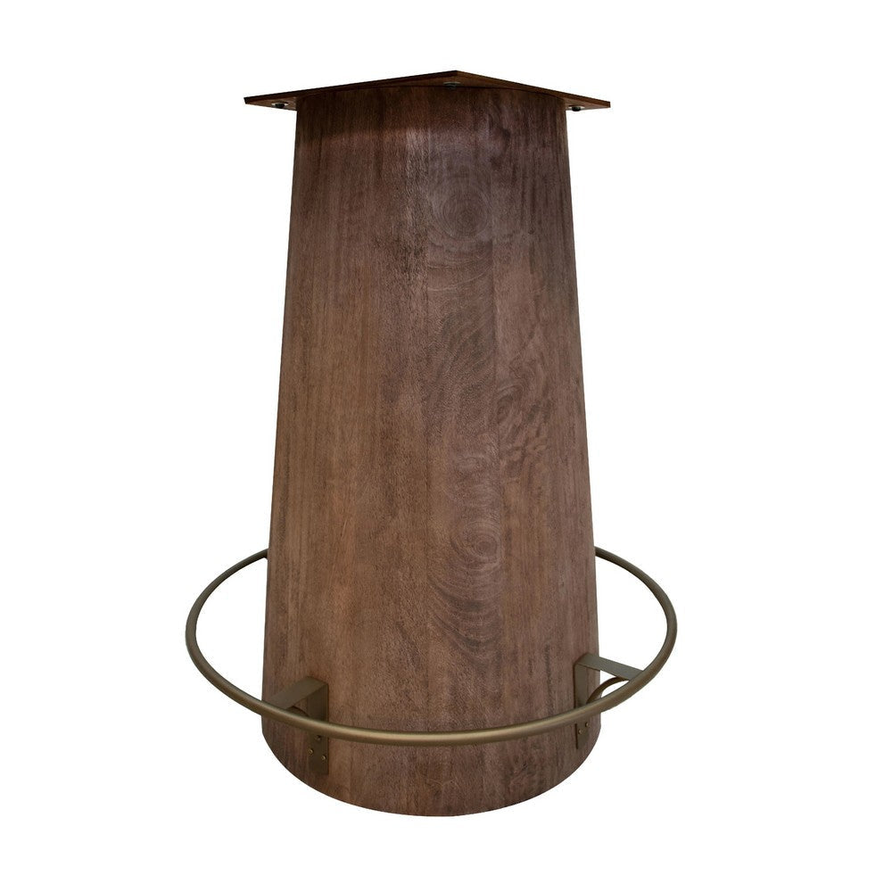 Kohl Bar Height Bistro Table Footrest 39 Inch Round Brown Mango Wood