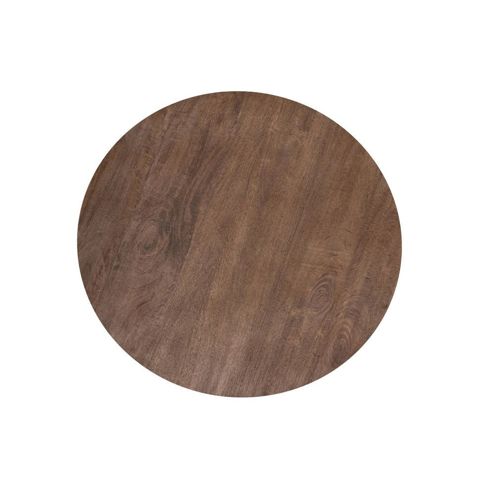 Kohl Bar Height Bistro Table Footrest 39 Inch Round Brown Mango Wood