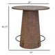 Kohl Bar Height Bistro Table Footrest 39 Inch Round Brown Mango Wood