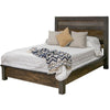 Pola Full Size Bed Tall Panel Headboard Gray and Brown Pine Wood BM332082