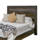 Pola Full Size Bed Tall Panel Headboard Gray and Brown Pine Wood BM332082