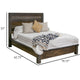 Pola Full Size Bed Tall Panel Headboard Gray and Brown Pine Wood BM332082