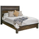 Pola Full Size Bed, Tall Panel Headboard, Gray and Brown Pine Wood