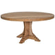 Ebb Dining Table 60 Inch Round Top Trestle Base Brown Pine Wood BM332083