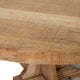 Ebb Dining Table 60 Inch Round Top Trestle Base Brown Pine Wood BM332083