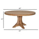 Ebb Dining Table 60 Inch Round Top Trestle Base Brown Pine Wood BM332083