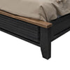 Pie King Bed Tall Panel Headboard Satin Black Mango and PIne Wood