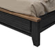 Pie King Bed Tall Panel Headboard Satin Black Mango and PIne Wood