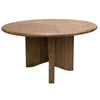 Loe Coffee Table 54 Inch Round Top w Cross Base Brown Poplar Wood BM332096