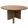 Loe Coffee Table, 54 Inch Round Top w Cross Base, Brown Poplar Wood