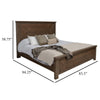 Loe King Size Bed Tall Panel Headboard Walnut Brown Poplar Wood