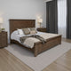 Loe Queen Size Bed, Tall Panel Headboard, Walnut Brown Poplar Wood