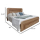 Rosy King Size Bed Round Edge Headboard Hazelnut Brown Pine Wood