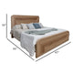 Rosy Queen Size Bed Round Edge Headboard Hazelnut Brown Pine Wood