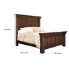 Siya King Bed with Classic Panel Headboard Brown Solid Pine Wood