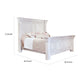 Siya King Bed with Classic Panel Headboard Distressed White Pine Wood
