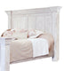 Siya Queen Bed with Classic Panel Headboard Distress White Pine Wood