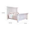 Siya Queen Bed with Classic Panel Headboard Distress White Pine Wood