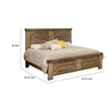 Maze King Size Bed with Classic Molded Design Brown Solid Pine Wood