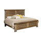 Maze King Size Bed with Classic Molded Design, Brown Solid Pine Wood