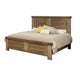 Maze Queen Size Bed with Classic Molded Design Brown Solid Pine Wood