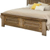 Maze Queen Size Bed with Classic Molded Design Brown Solid Pine Wood