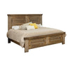 Maze Queen Size Bed with Classic Molded Design, Brown Solid Pine Wood