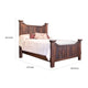 Bry California King Bed Slatted Panel Design Brown Mango Parota Wood BM332112