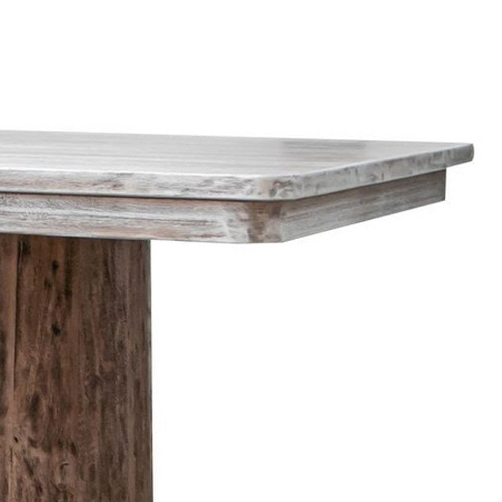 Kohl Dining Table 87 Inch Rectangular Cream Top Brown Mango Wood BM332113