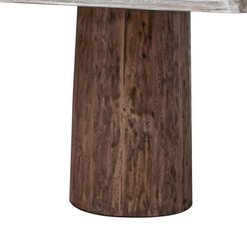 Kohl Dining Table 87 Inch Rectangular Cream Top Brown Mango Wood BM332113