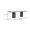 Kohl Dining Table 87 Inch Rectangular Cream Top Brown Mango Wood BM332113