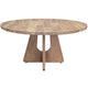 Umey Dining Table, 59 Inch Round Top w Cross Base, Brown Mango Wood