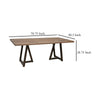 Umey Dining Table 79 Inch Brown Parota Wood Top Black Iron Base BM332115