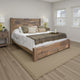 Umey Queen Size Bed, Panel Headboard, Cappuccino Brown Mango Wood