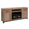 Umey TV Console with Electric Fireplace, Remote, 70 Inch Medium Brown